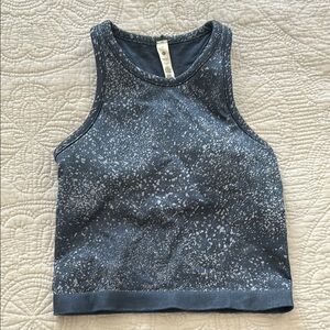 Lululemon Athletica Blue Sequin Crop Tank Top